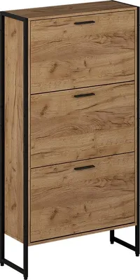 Immagine prodotto di Scarpiera da ingresso Vicco Folda Rovere Goldkraft/nero 63 x 119 cm con 3 scomparti ribaltabili, Model 57361