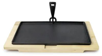 Imagen del producto de Juego de servir tapas Ibili, de hierro fundido/madera, 34/40 x 20/24 cm, color /marrón