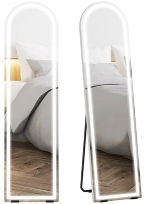 Produktbild von HOMCOM Ganzkörperspiegel mit Beleuchtung 150 x 40 cm Gewölbt mit 3 Lichtfarben