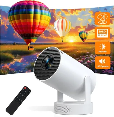 Produktbild von Mini-Beamer – Tragbarer Projektor – Heimkino – Android 11 System – 150 Zoll Bildgröße – Weiß