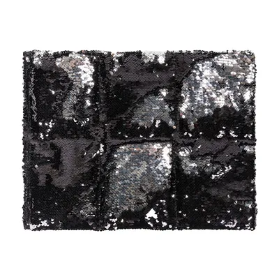 Produktbild von Sensory Owl Gewichtskissen Schoßkissen 30x40 cm 4kg Pailletten Schwarz Silber Therapiekissen Stressabbau ADHD Autismus