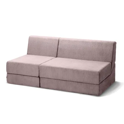 Immagine prodotto di Divano Dalia - moderno divano modulare in schiuma dalla forma chiara e geometrica, 3 persone, rosa chiaro