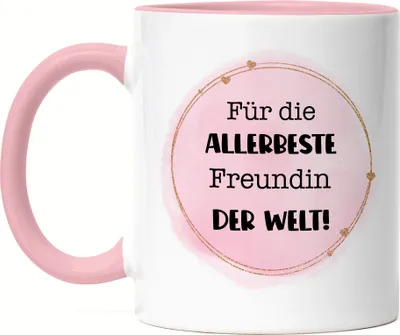 Produktbild von Für die allerbeste Freundin der Welt Tasse Rosa Geschenkidee Geburtstag Weihnachten BFF