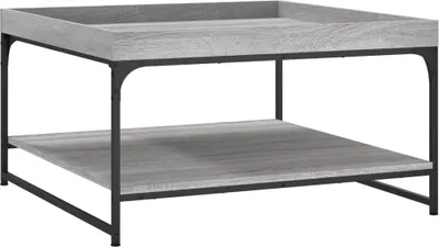 Produktbild von vidaXL Couchtisch Grau Sonoma 80x80x45 cm Holzwerkstoff und Eisen