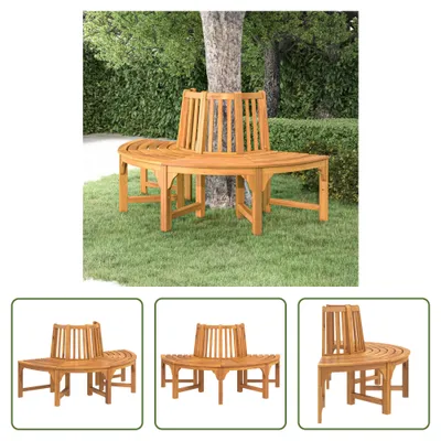 Produktbild von The Living Store Baumbank Halbrund Ø160 cm Massivholz Eukalyptus