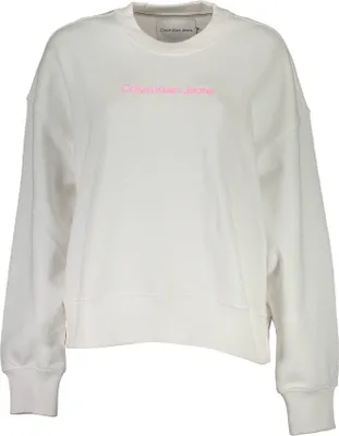 Produktbild von Damen Langarm-Sweatshirt in Weiß mit Rundhals und Logo-Druck