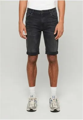 Image de Short en jean slim fit pour homme Urban Classics Basic, noir délavé - taille 44