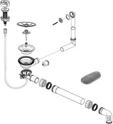 Produktbild von BlancoAblaufgarnitur 1 x 3,5'' Sieb mit Ablauffernbedienung Überlauf rund InFino®
