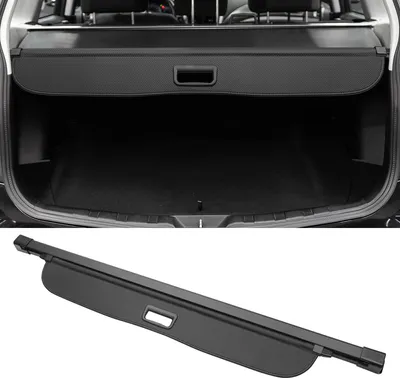 Produktbild von Kofferraumabdeckung für Honda CRV 2012-2016, Heckklappenregal, Gepäcksicherheitsschutz, Leinwand, Schwarz mit Carbonfaser-Muster.