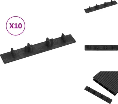 Produktbild von vidaXL Endkappen für Terrassendielen 10 Stk. Schwarz Kunststoff -  Fußböden & Teppichböden