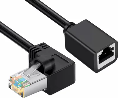 Produktbild von K49 Ethernet LAN Kabel Verlängerung 90° gewinkelt rechts – RJ45 Netzwerkkabel Verlängerung für Router, PC, Switch