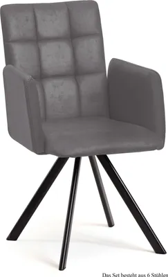 Produktbild von Armlehnstuhl (6er-Set) Dayle 52x91x60 Schwarz/Grau