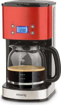 Produktbild von H.Koenig MG30 Kaffeefiltermaschine / 12-20 Tassen / 1,5 l / LCD-Bildschirm / programmierbar / Rot