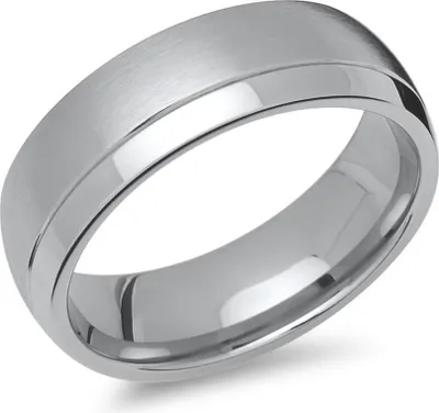 Produktbild von Unique Edelstahlring teilmattiert 7mm breit R9217