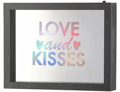 Image de Miroir décoratif "Love and Kisses" avec paillettes et LED