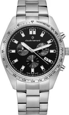 Obrázok produktu pre Claude Bernard 10247-3M-NIN Classic ST50 Chrono čierno-strieborné pánske hodinky NEW