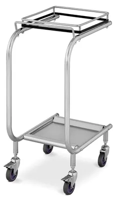 Produktbild von Müllsackständer mit 4 Rollen (2 Bremsen) in Silber für Gelbe Säcke