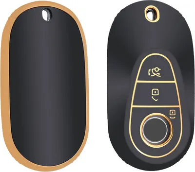 Produktbild von Dutch Shield - TPU Autoschlüssel Hülle für das Mercedes Schlüssel -  Schutzhülle Schlüsselhülle Cover C3 Gold, Schwarz