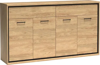 Produktbild von MIRJAN24 Kommode Mediolan 08, Sideboard mit Metallgriffe, Stilvoll Anrichte (Hikora Natur)
