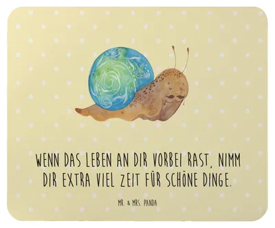 Produktbild von Mr. & Mrs. Panda Mauspad Schnecke Sir - Gelb Pastell - Geschenk, pc mausunterlage, Lebenszeit, Weisheit, Mousepad, mousematte, Mouse Pad, Schnecken, Lustige Sprüche