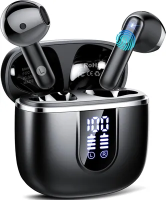 Produktbild von Bluetooth 5.4 In-Ear Kopfhörer, 40 Std Akkulaufzeit, HiFi Stereo, 6 ENC Mikrofone, LED Display, USB-C, IPX7 Wasserdicht, Touchsteuerung