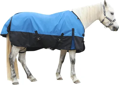 Productafbeelding van Paardendeken zonder vulling - Regendeken paard Outdoor deken - Paard beschermen - 1200D scheurbestendig materiaal - 160 cm - Blauw-zwart