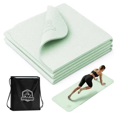 Produktbild von Yogamatte Pilatesmatte Fitnessmatte - 183 x 61 cm - 6 mm - TPE - Rutschfest - Faltbar