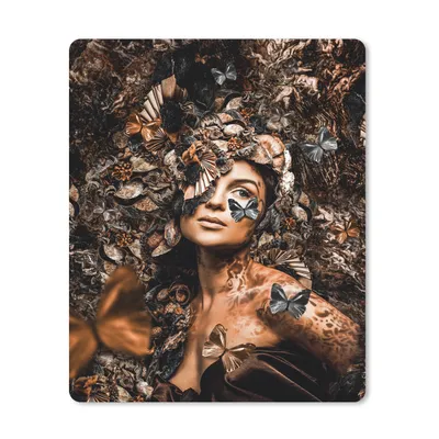 Produktbild von MuchoWow® Mauspad Mousepad Schmetterling - Frau - Luxus 30x40 cm - Mousepads - Maus Mat - Pad - Mausunterlage - Mausmatten