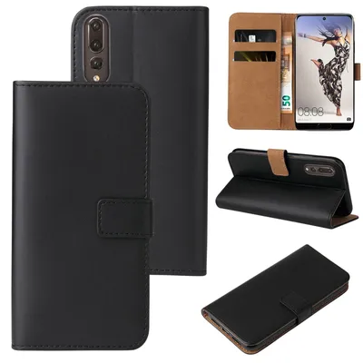 Produktbild von Handyhülle für Huawei P20 Pro Klapphülle Bookcase Flip Cover Hülle Handy Tasche Etui Farbe: Schwarz