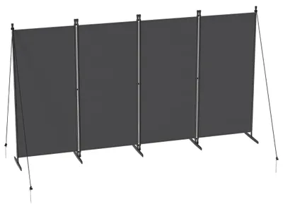 Produktbild von QEENTOE Paravent Raumteiler 4 Teilig 320x180cm Klappbar Freistehend Trennwand Sichtschutz Balkon Stellwand RaumtrennerInnen Außenbereich, Anthrazit