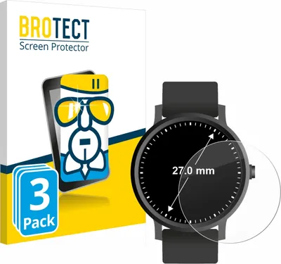 Produktbild von 3x BROTECT Schutzglas für Armbanduhren (Kreisrund, ø: 27 mm) Schutzfolie Panzer Folie Glas Display Schutz klar