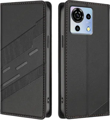 Immagine prodotto di Custodia per ZTE Blade V50 Vita, custodia a portafoglio in Finto cuoio con slot per schede e funzione stand Schwarz
