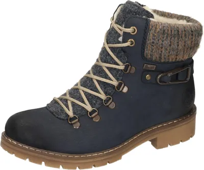 Image de Rieker Damen Winter Schnürboot TEX bleu, Damen:37 EU