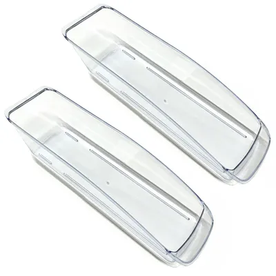Produktbild von 2er Set Kühlschrank Korb Transparent Aufbewahrungsbehälter Organizer Kühlschrankbox Gemüse Obst Gefrierschrank Schubladenkorb 33 x 7,5 cm