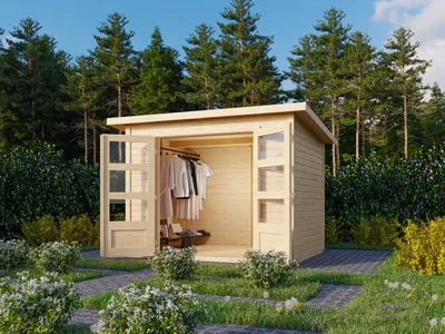 Produktbild von Karibu Gartenhaus Gerätehaus Stockach 3 naturbelassen 246x186x197 cm