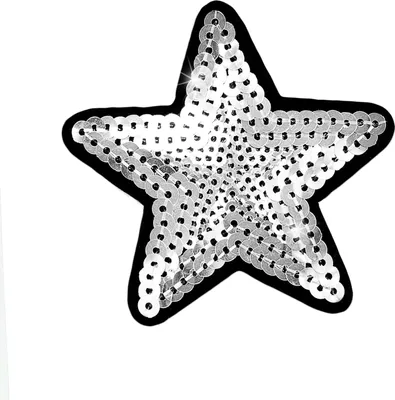 Produktbild von 1 Pailletten Aufbügler Aufnäher Stern 70mm Pailettenstern Farbauswahl, Farbe:silver