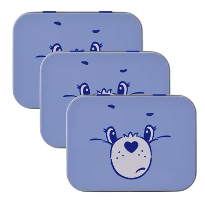Produktbild von 3x Home-Flair Glücksbärchis Blau Kinder Pflaster-Box mit 24 bunten Motiv-Pflastern in Metalldose – Hautfreundlich & Wasserabweisend