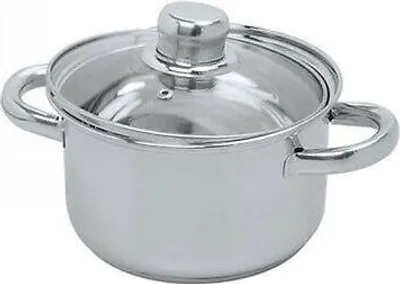 Produktbild von Edelstahl Fleischtopf Kochtopf Bratentopf Topf Induktion mit Glasdeckel GROSSE 24 cm