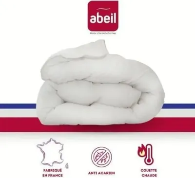 Zdjęcie produktu dla Kołdra Antyalergiczna Ciepła 220 x 240 cm, 400 g/m², 2-osobowa, Biała, Traitée Margousier, Certyfikat Oeko-Tex