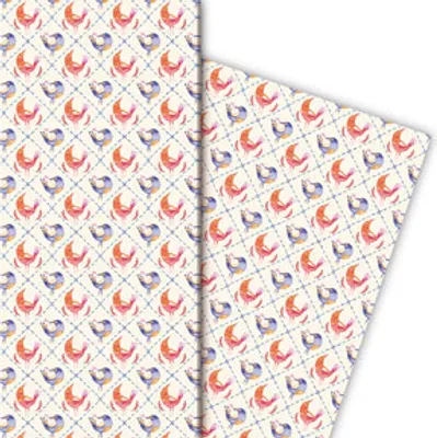 Produktbild von Schönes Sommer Geschenkpapier mit gemalten Vögeln - G5168, 32 x 48cm