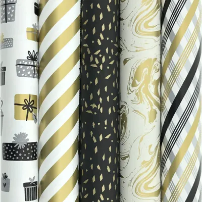 Obrázok produktu pre TOUCH OF GOLD - Vianočný baliaci papier - Darčekový baliaci papier - 2 metre x 70 cm - 5 roliek