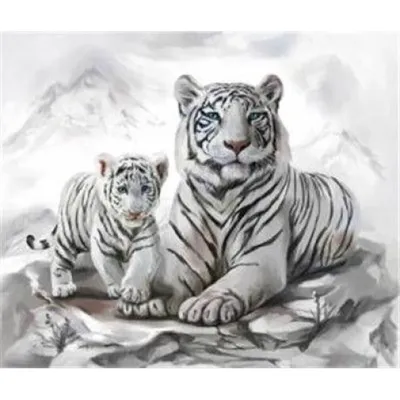 Produktbild von Diamond Painting Tigermama 40x30cm
