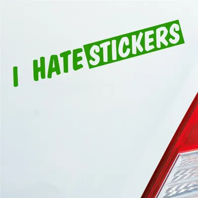 Produktbild von Auto Aufkleber I Hate s Lustig 19x25 cm Hellgrün Sticker Heckscheibenaufkleber