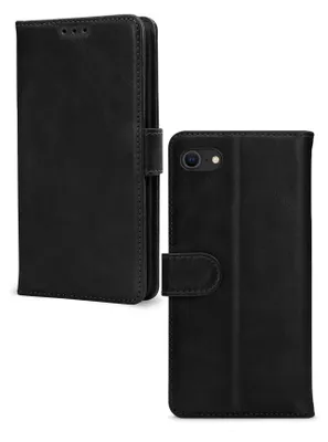 Produktbild von Mobilize Wallet iPhone 7 Hülle Echtes Leder Klapphülle Geldbörse - Schwarz