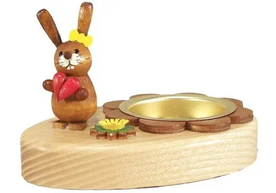 Produktbild von Osterdekoration Teelichthalter Häsin mit Herz BxHxT 10x6x7cm NEU