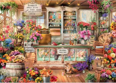 Obrázek produktu pro Puzzle 1000 Katze im Blumenladen (Hra - Puzzle)