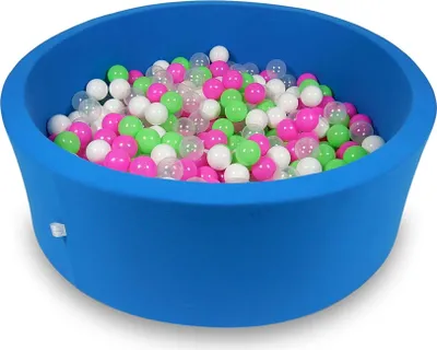 Immagine prodotto di Piscina di palline 110x40cm azzurro - Con 500 palline / celadon, rosa, bianco, trasparente