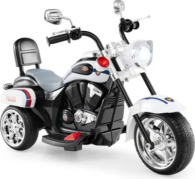 Zdjęcie produktu dla 6V elektryczny motocykl policyjny dla dzieci, regulowane światła i dźwięk