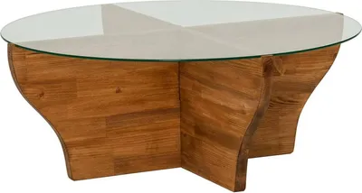 Image de Califfi - Table basse, 92x92x36h cm Chêne marron, Porte-revues