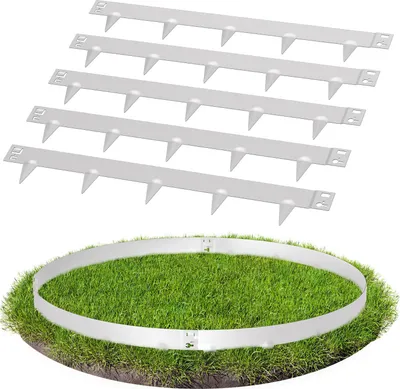 Produktbild von Clanmacy Rasenkante Schnecken Abwehr Verzinkt Blumenzaun Trennrand Gartenumrandung Stahl 100x18cm 70m Silber